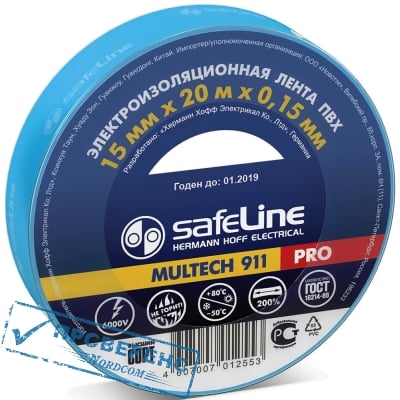 Изолента Safeline Multech 911 PRO 19/20 синий
