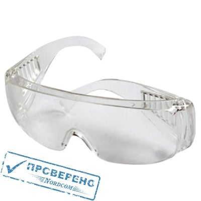 Очки защитные с дужками, прозрачные (линзы поликарбонат, дужки ПВХ)